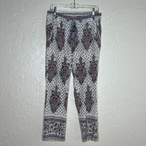 Calypso St. Barth Women's Silk Paisley Beach Ankle Pants with Pockets Medium